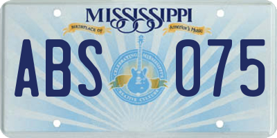 MS license plate ABS075