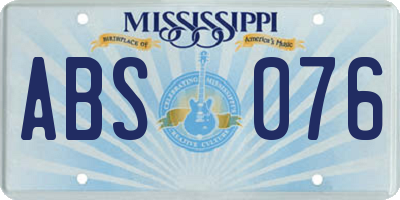 MS license plate ABS076