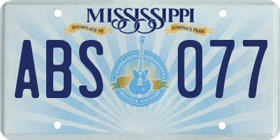 MS license plate ABS077