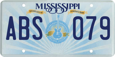 MS license plate ABS079