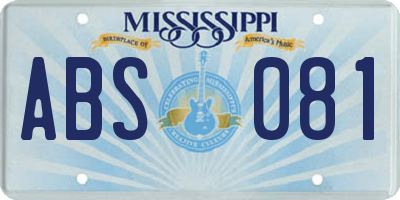 MS license plate ABS081