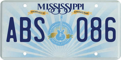 MS license plate ABS086