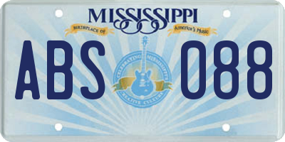 MS license plate ABS088