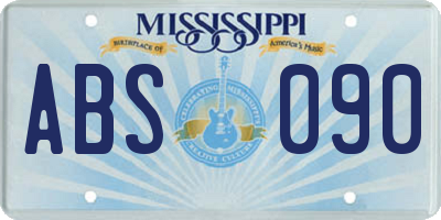 MS license plate ABS090