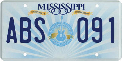 MS license plate ABS091