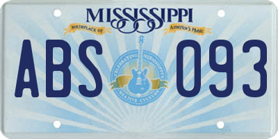 MS license plate ABS093