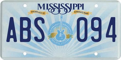 MS license plate ABS094