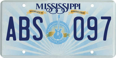 MS license plate ABS097