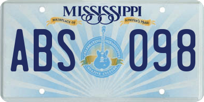 MS license plate ABS098