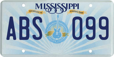 MS license plate ABS099