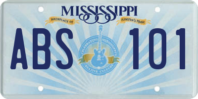 MS license plate ABS101