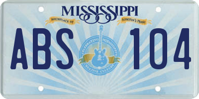 MS license plate ABS104