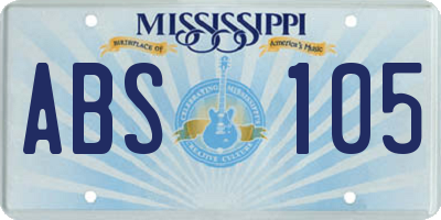 MS license plate ABS105