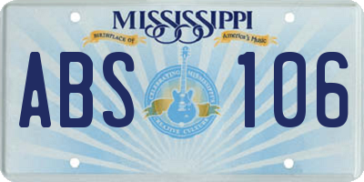 MS license plate ABS106