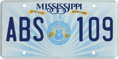 MS license plate ABS109