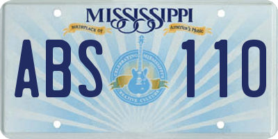 MS license plate ABS110