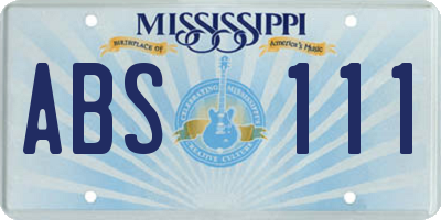 MS license plate ABS111