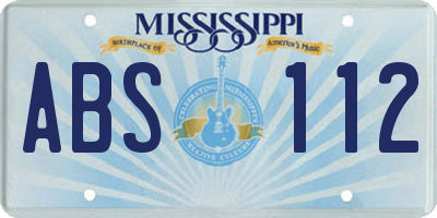 MS license plate ABS112