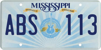 MS license plate ABS113