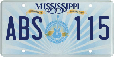 MS license plate ABS115