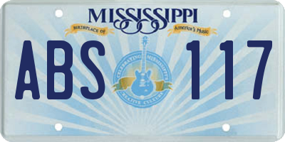 MS license plate ABS117