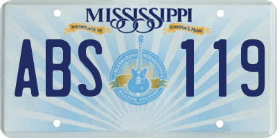 MS license plate ABS119