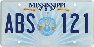 MS license plate ABS121