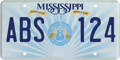 MS license plate ABS124