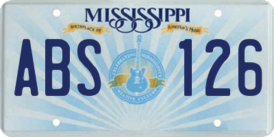 MS license plate ABS126