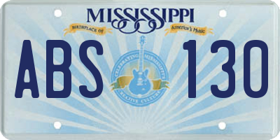 MS license plate ABS130