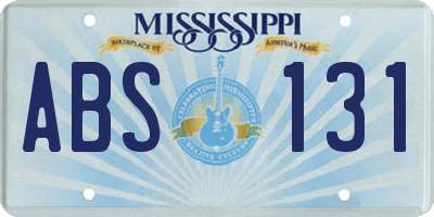 MS license plate ABS131