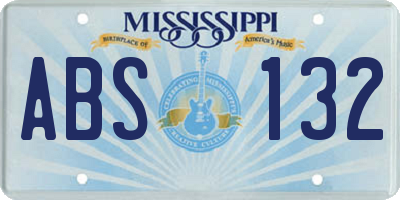 MS license plate ABS132