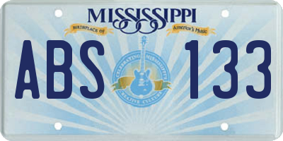 MS license plate ABS133