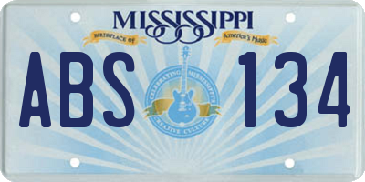 MS license plate ABS134