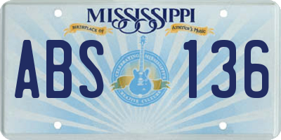 MS license plate ABS136