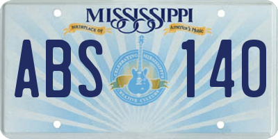 MS license plate ABS140