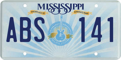 MS license plate ABS141