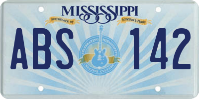 MS license plate ABS142