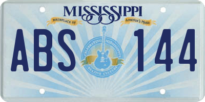 MS license plate ABS144