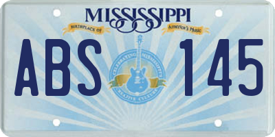 MS license plate ABS145