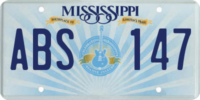 MS license plate ABS147