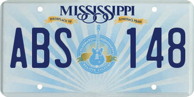 MS license plate ABS148