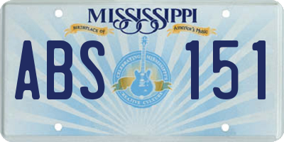 MS license plate ABS151
