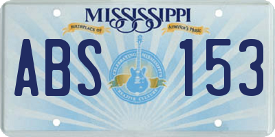 MS license plate ABS153