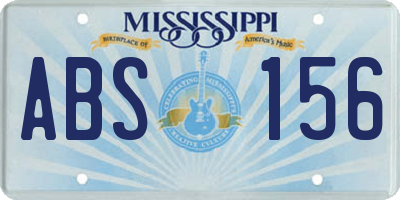 MS license plate ABS156