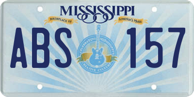 MS license plate ABS157