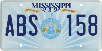 MS license plate ABS158