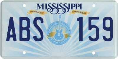 MS license plate ABS159