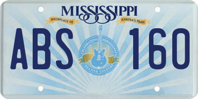 MS license plate ABS160