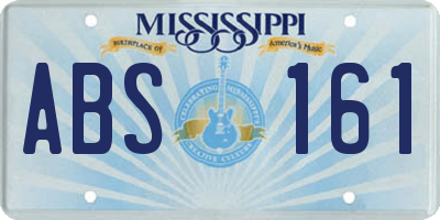 MS license plate ABS161